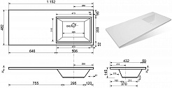 Style Line Мебель для ванной Даллас 115 R Люкс Plus 2 ящика подвесная белая – фотография-14